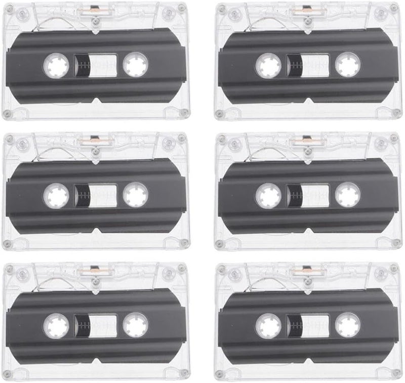 OSALADI Blank Cassette Tape 6 pcs Audio Recording Cassette Tapes Empty 30 Minute Recordable Audio for Speech Music Recording - Image 1